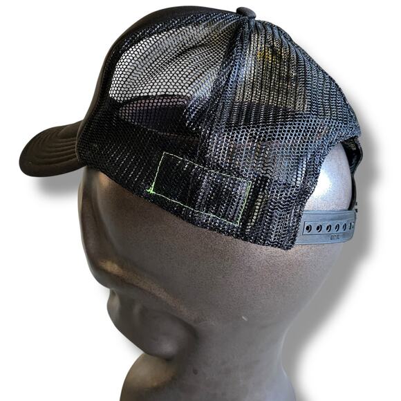 Auth Aviator Nation Smiley Vintage Trucker Hat  Snap Back Black Yellow OS NWOT main image 8
